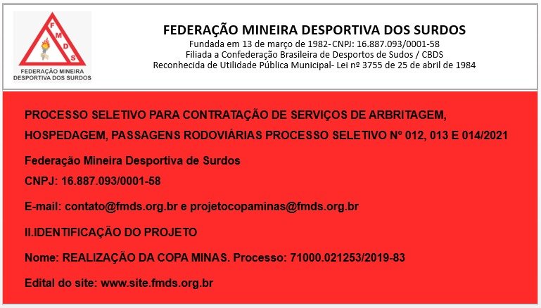 Editais dos Processos Seletivos 012, 013 e 014/2021 – Projeto Copa Minas