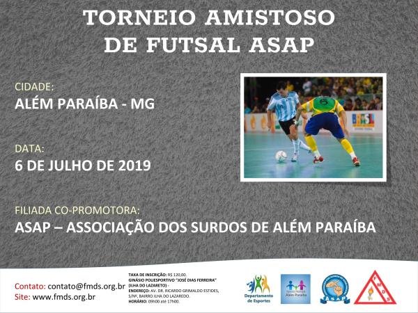 TORNEIO AMISTOSO DE FUTSAL DA ASAP 2019 – 4 ANOS