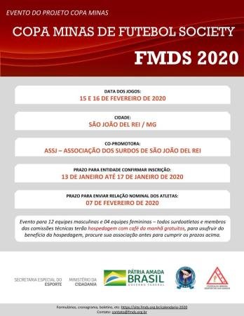 COPA MINAS DE FUTEBOL SOCIETY FMDS 2020