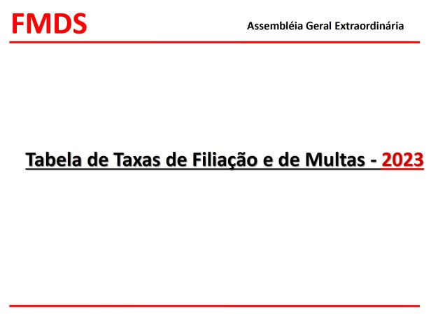 Tabela de Taxas e Multas 2023 – Aprovada em AGE