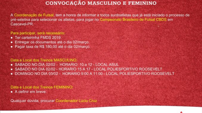 Cartaz Pre Seletiva